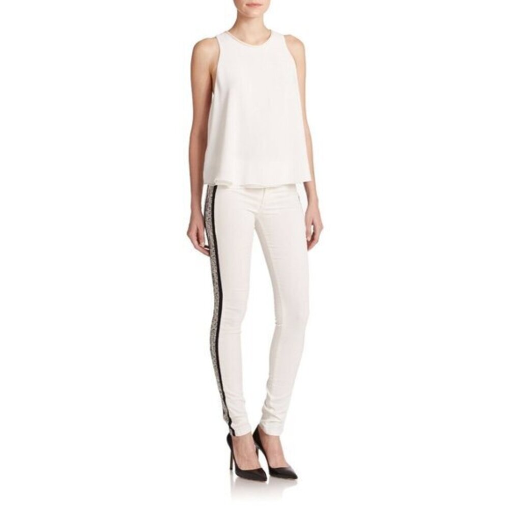 Joe's Jeans Raine Printed Tuxedo-Stripe Snake Print Skinny Jeans SZ 30 New $228